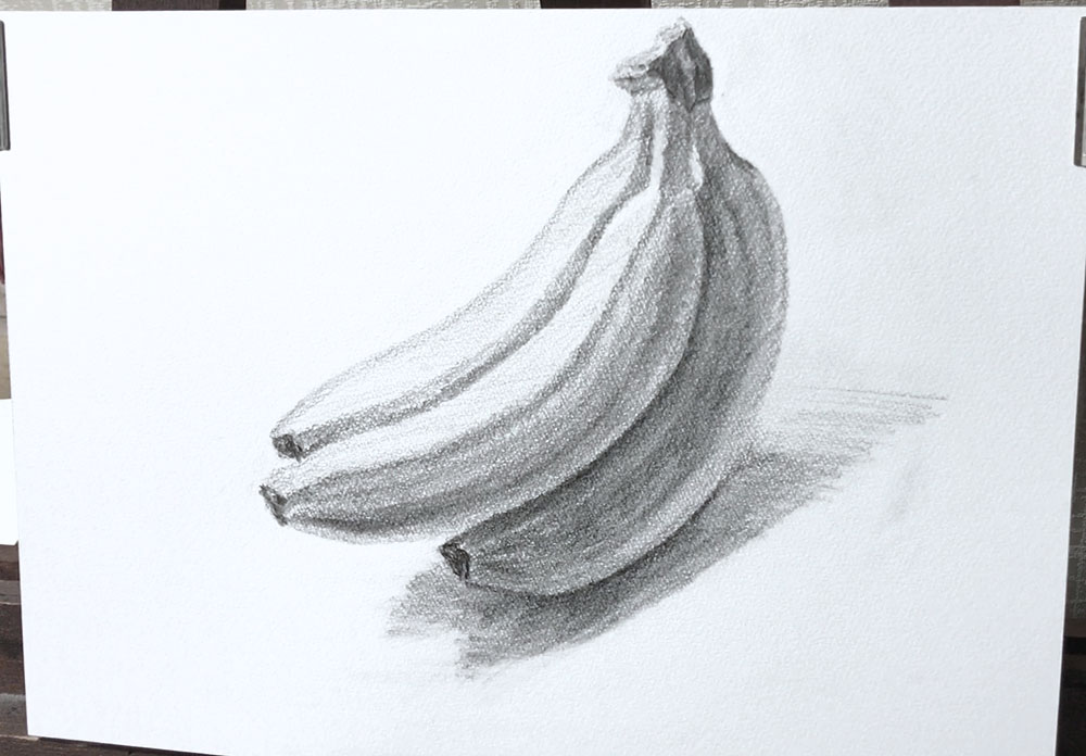 バナナの房・鉛筆デッサン（制作時間40分） | 絵画探究ブログ